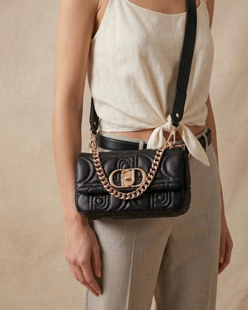 Borsa Liu Jo a Tracolla Trapuntate con Maxi Catena Gold