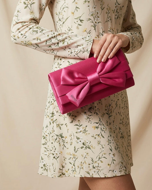 Borsa Pochette Liu Jo Fucsia Compatta con Maxi Fiocco