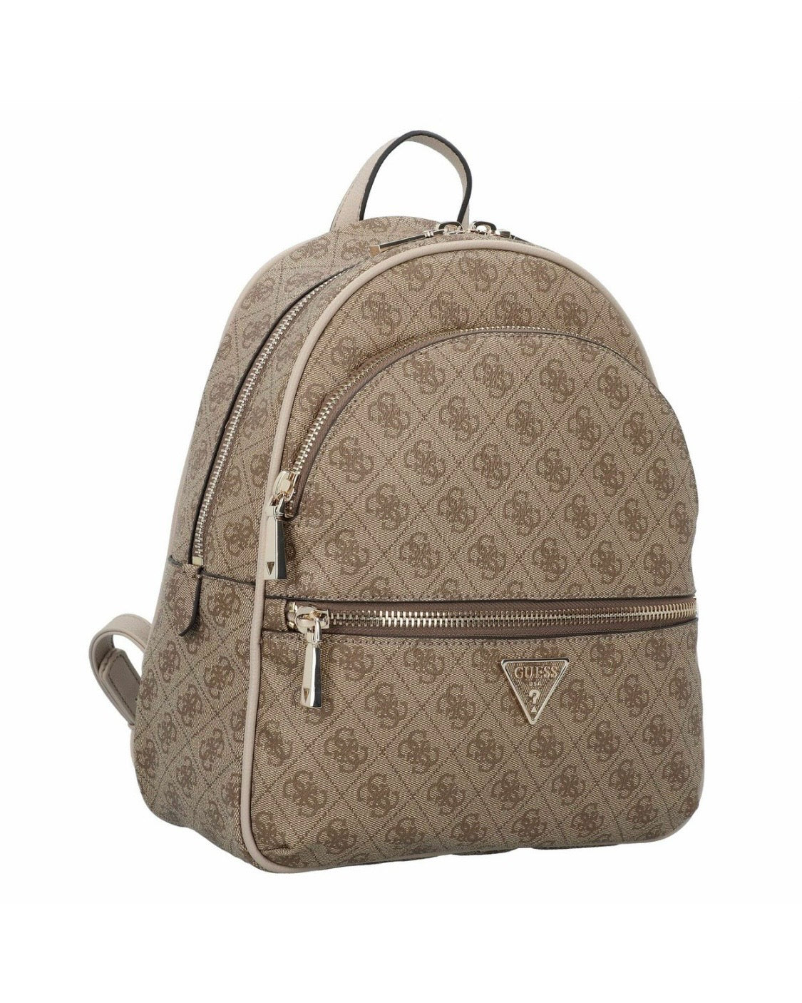 Zaino Guess Backpack con Stampa Logo 4G e Tasca Frontale – Beige/Taupe