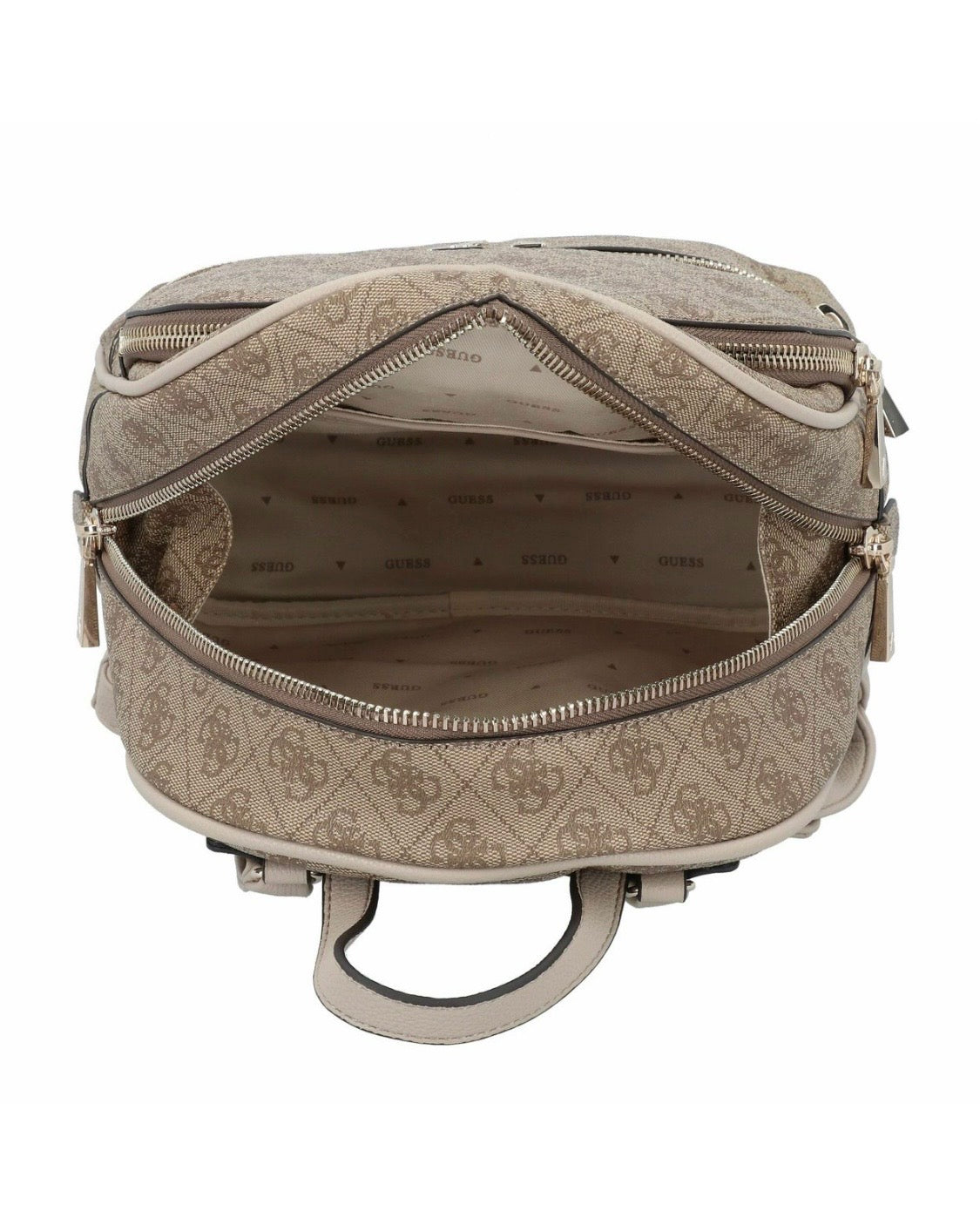 Zaino Guess Backpack con Stampa Logo 4G e Tasca Frontale – Beige/Taupe