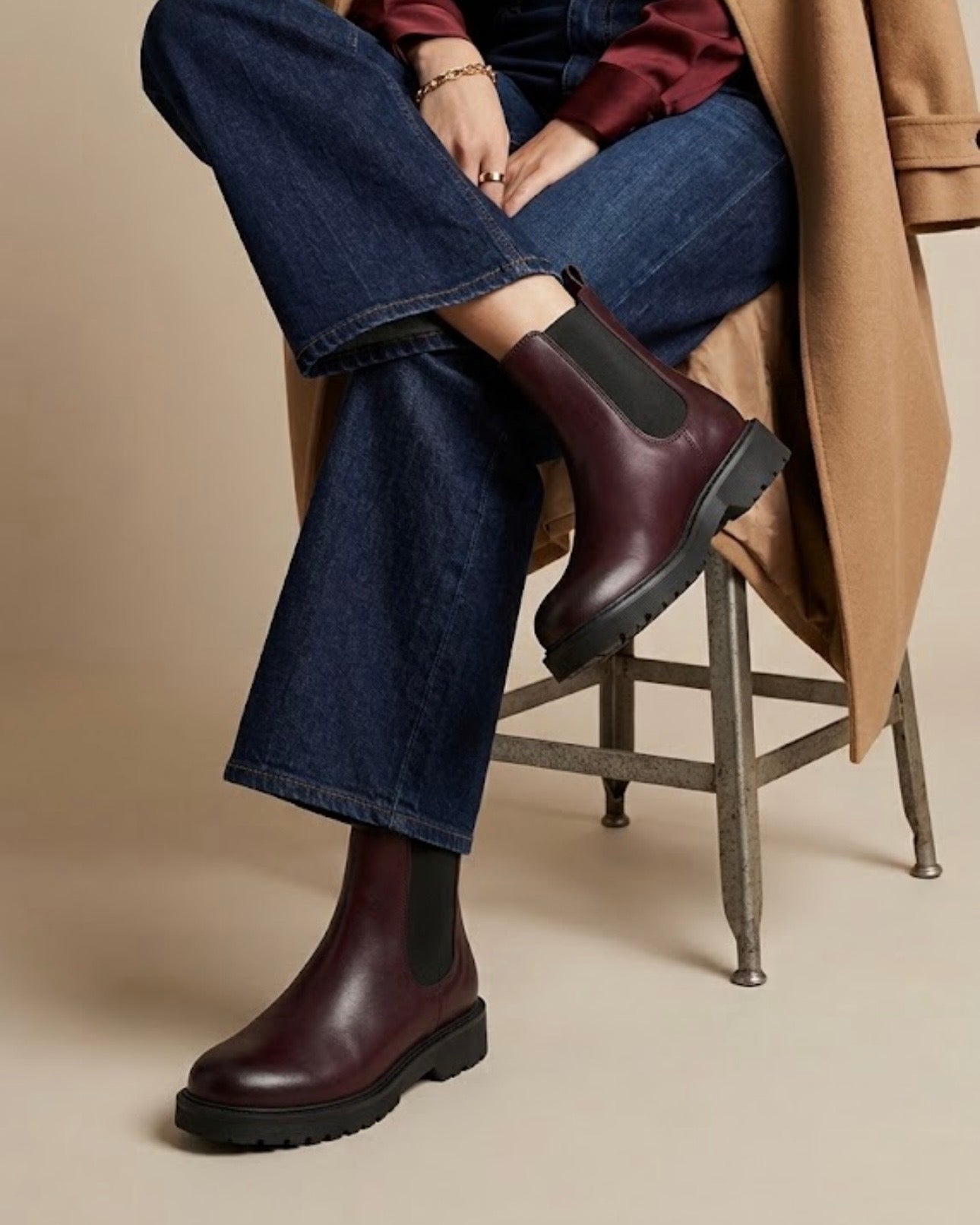 Stivaletto Bordeaux in Pelle con Punta Sfumata